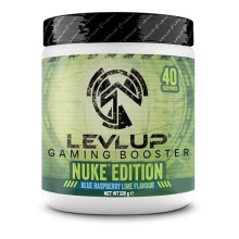 LevlUp Nuke Edition Gaming Booster - Bevanda Energetica per Giocatori - Con Taurina, Caffeina, L-Tirosina, Vitamina B12 - Gusto Lampone Blu e Lime - 3