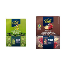 BiffiBiffi Olio Extra Vergine di Oliva monodose 102 bustine monoporzione da 10 ml & Aceto Balsamico di Modena IGP monodose 198 bustine monoporzione da