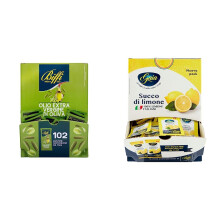 BiffiBiffi Olio Extra Vergine di Oliva monodose 102 bustine monoporzione da 10 ml & Gaia - Succo di Limone - 198 Bustine Monodose da 5Ml - 990 GrGaia