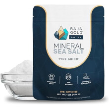 Baja Gold Sale marino minerale, puro e biologico, sale marino autentico per cucinare e cuocere al forno, sale marino finemente macinato, a basso conte