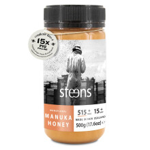 Steens Miele di Manuka - MGO 515+ - Puro Miele Manuka grezzo 100% certificato UMF 15+ - Invasettato e sigillato in Nuova Zelanda - Manuka Honey - 500