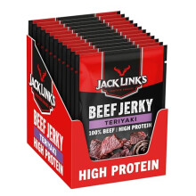 Jack Links Beef Jerky Teriyaki (12 x 60g) ? Snack Proteine di Carne Secca per umani - Americani Protein Food - American Proteici Snacks - Carne Essicc