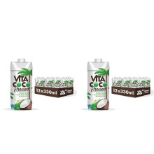 Vita Coco acqua di cocco pressata 12x330 ml idratante naturale, piena di elettroliti, senza glutine, ricca di vitamina C e potassio, gusto cocco (Conf