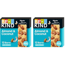 Be-Kind Barretta Al Gusto Di Mandorle E Cocco, Snack Senza Glutine, 12 Unit?, Confezione da 2
