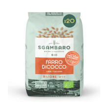 Sgambaro Pasta Bio Risone N.17 - 20 Pack da 300Gr Pasta Di Farro Dicocco Artigianale 100% Italiana - Ricca di Fibre, Sali Minerali e Vitamine - Ideale