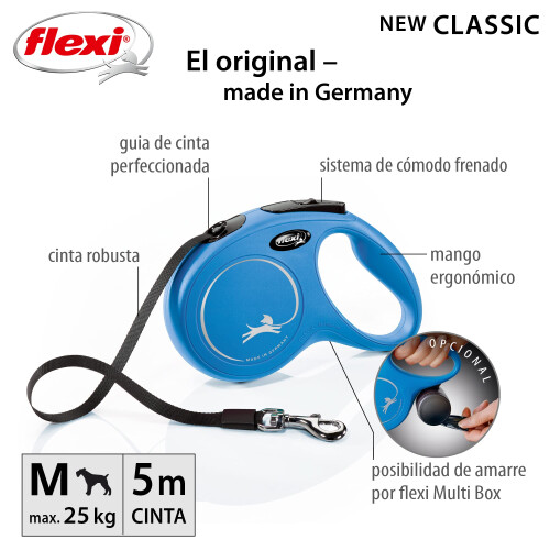 flexi New Classic M Cinta 5 m, azul 1
