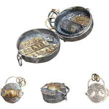 Triple Moon Silver Locket With Tree Life,Handmade Spell Locket,With A Crystal Energy Amulet, Can Be Used To Store Powerful Words, Vows, Sacred Silver