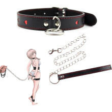 Lace/Leather Choker PU Leather Collar Choker and Leash for Women Girls Cosplay Couple Collar