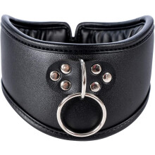 Black Leather Collars Padded Cotton Neck Chokers Halloween Bar Stage Necklace