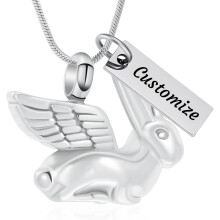 Bunny Rabbit Urn Pendant Necklace - Stainless Steel Cremation Ashes Jewelry for Pets Keepsake Memorial Ashes Locket