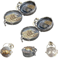 Triple Moon Silver Locket with Tree Life, Handmade Spell Locket with Crystal, Sacred Silver Altar for Intentions & Meditation, Gemstone Picture Locke