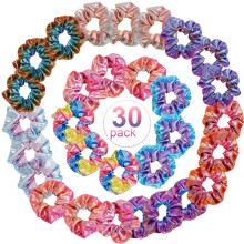 30 stuks metallic scrunchies - grote elastische haarbanden en touwen voor haaraccessoires voor dames en meisjes