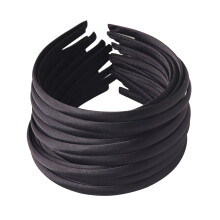 Candygirl Girls' DIY satiinilla päällystetyt otsanauhat 1 cm leveys 36 cm ympyrän koko (20 kpl musta)