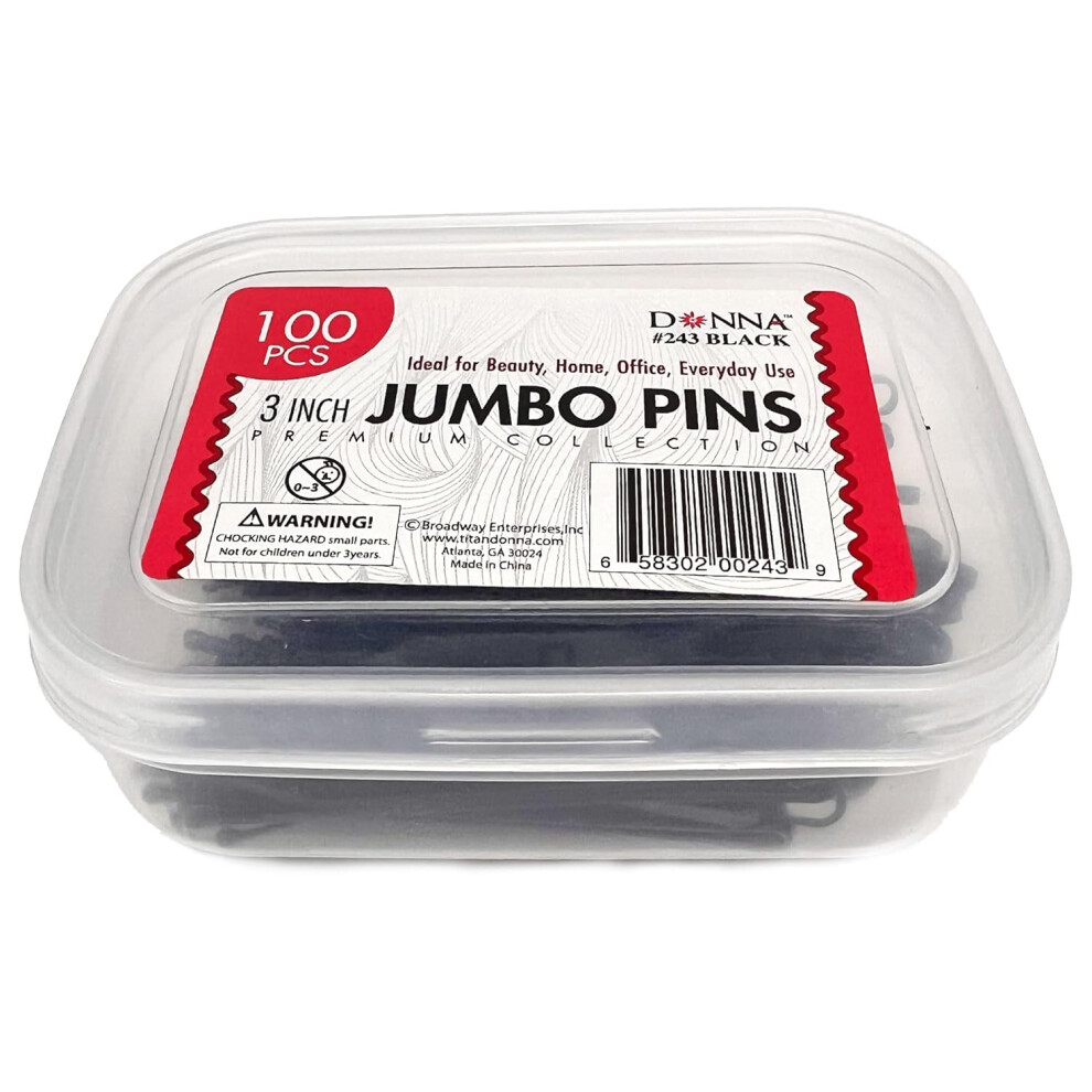 DONNA BOBBY PINS 3 JUMBO PINS IN JAR 100PCS