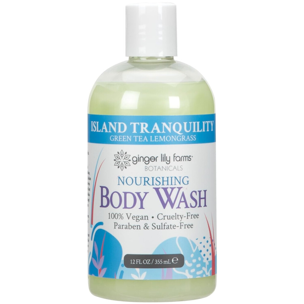 Ginger Lily Farms Botanicals Nourishing Body Wash Island Tranquility 100 Vegan  CrueltyFree Green Tea  Lemongrass Scent 12 Fl Oz-image-OPC-PGJ6SKZ-NEW