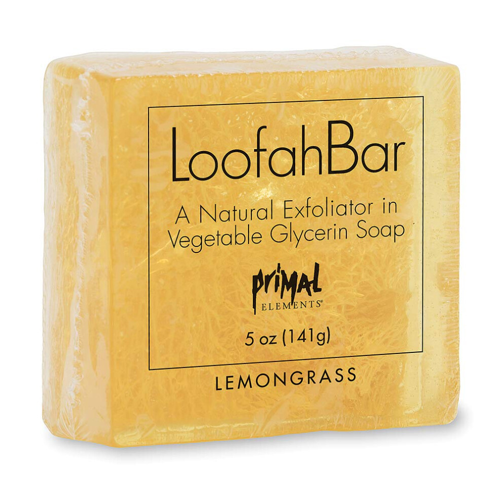 Primal Elements Lemongrass Loofah Bar Soap 5 Ounce