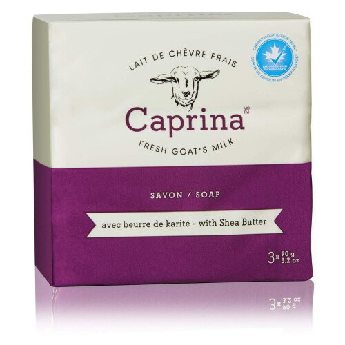 Jabón de Leche de Cabra Caprina Fresh, Manteca de Karité, 3.2 oz (Pack de 3)