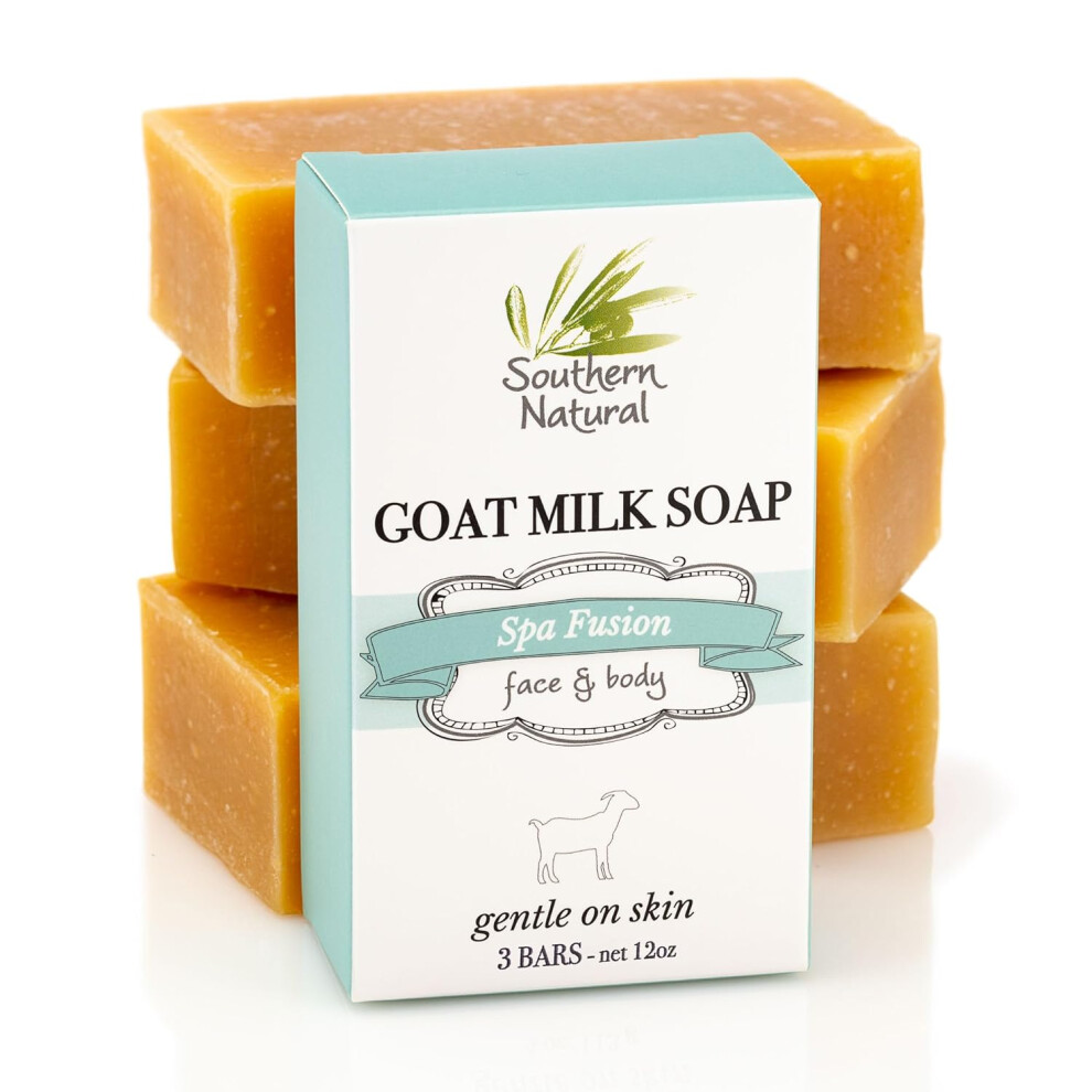 Southern Natural Goat Milk Soap Bar  3 Pack Essential Oil Blend  For Dry Sensitive Skin Natural Handmade Face  Body Soap For Men  Women