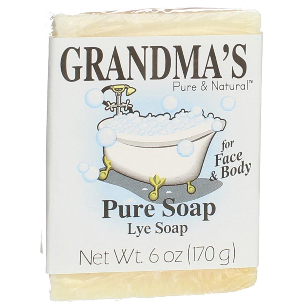 Grandmas Pure Lye Soap Bar Unscented Face  Body Wash Cleans with No Detergens Dyes  Fragrances  60018 Pack of 2