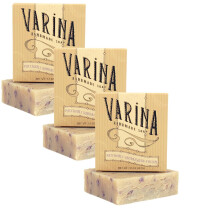 Varina Patchouli Sandalwood Soap - Cleulitura delicata per la pelle sensibile Scents terrosi - Sap fatto a mano da 3 confezioni a mano