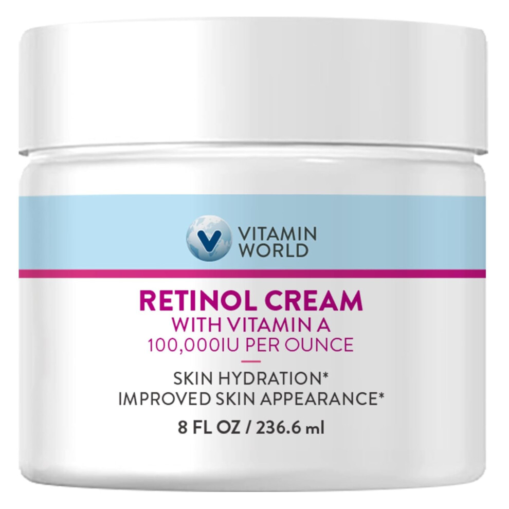 Vitamin World Retinol Cream 100000 IU 8 oz Vitamin A Face Cream