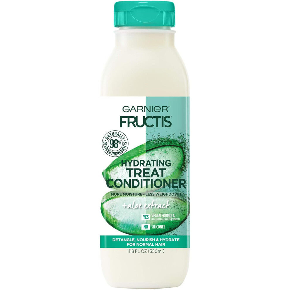 Garnier Fructis Hydrating Treat Conditioner 98 Percent Naturally Derived Ingredients Aloe Hydrate for Normal Hair 118 fl oz