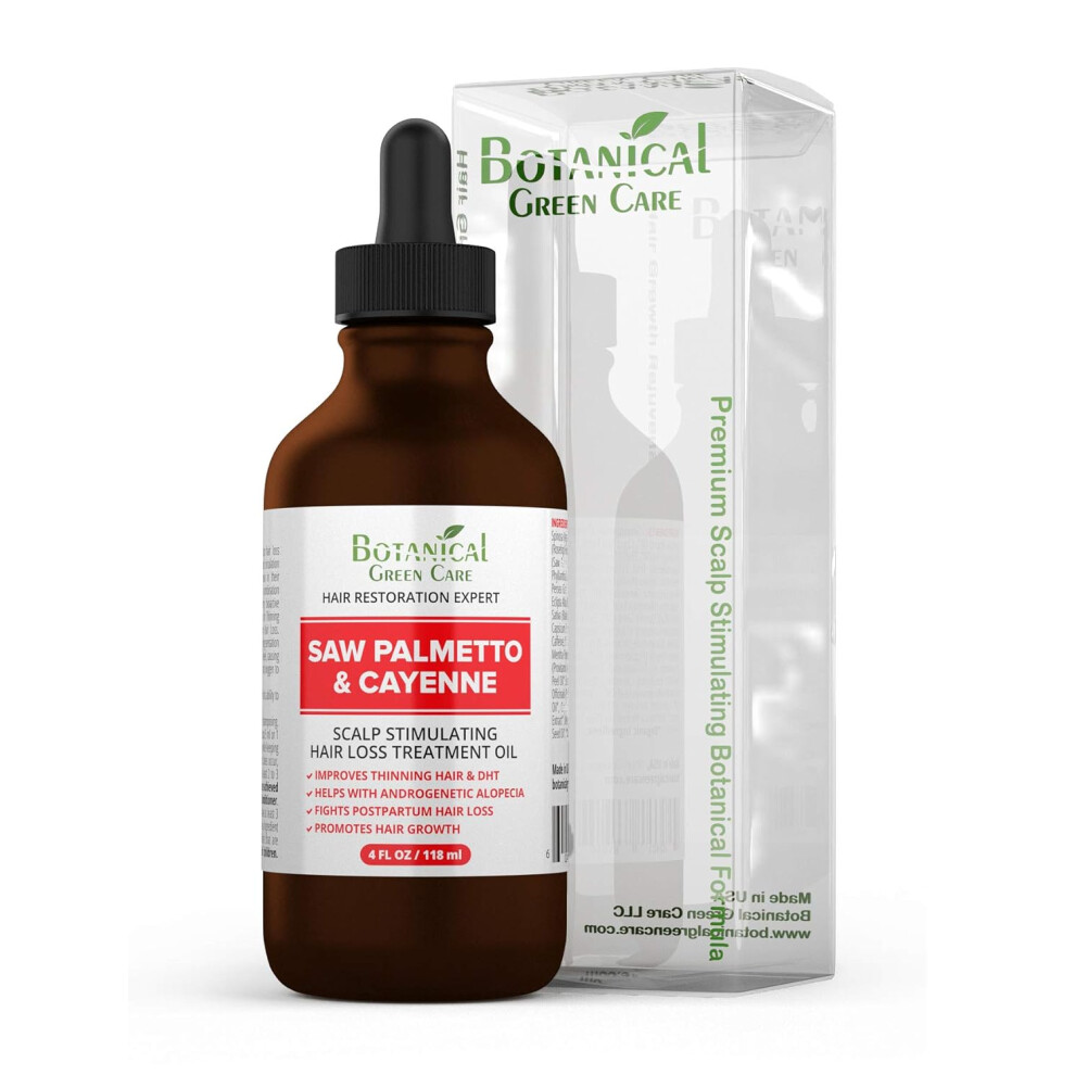 Saw Palmetto  Cayenne Hair Loss Scalp Treatment Hair Growth Oil Hair Loss Serum All Natural Vitamin Rich