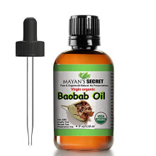 Mayan's Secret - 4oz Ekologisk Baobabolja för Hår - Icke-GMO och Vegansk Olja för Dagligt Bruk