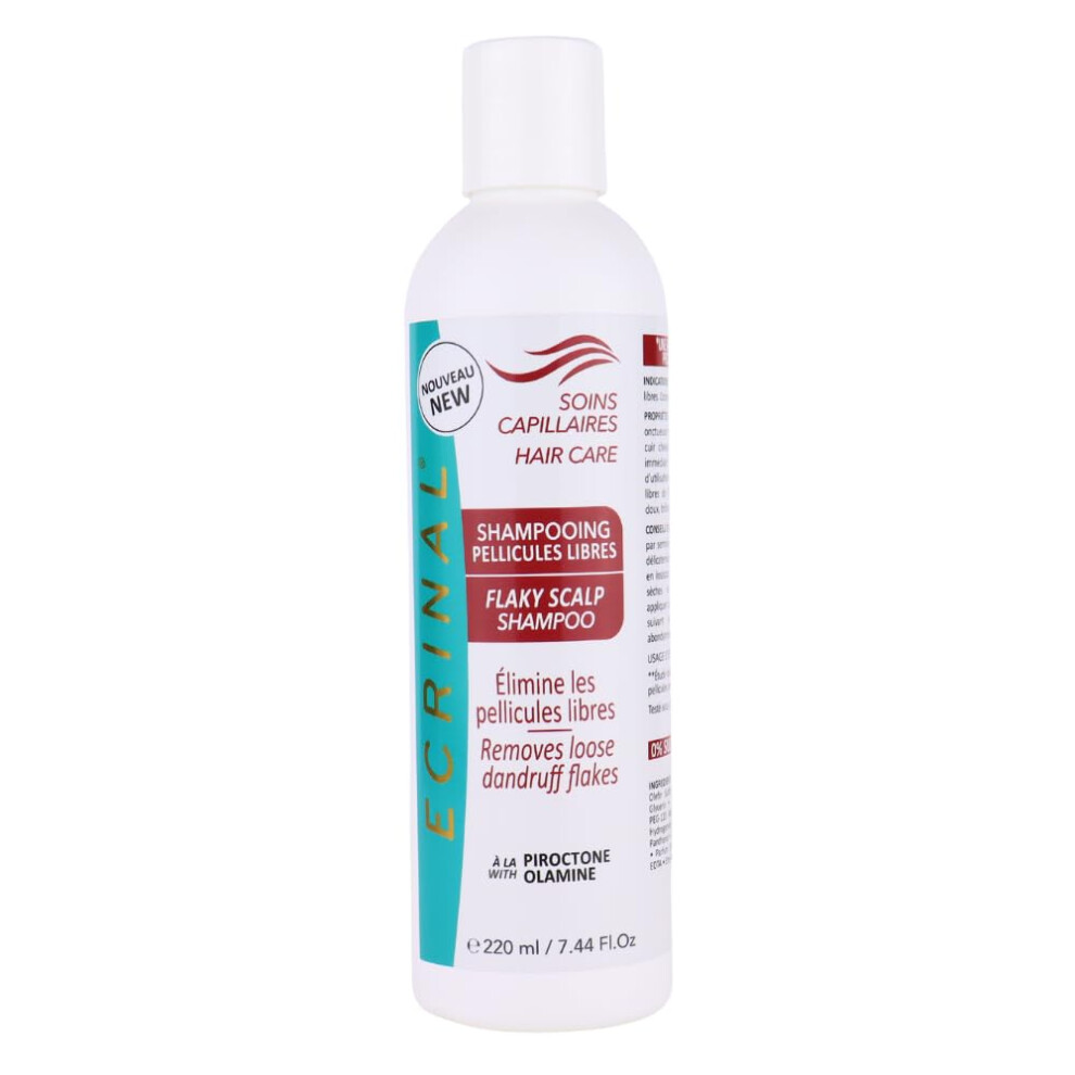 Ecrinal Flaky Scalp Shampoo 220Ml Eliminates Loose Dandruff With Piroctone Olamine Dpanthenol Sulfate Paraben Free Gentle On Sensitive Scalps