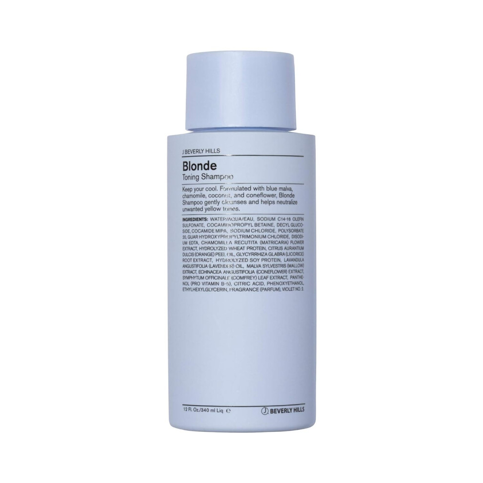J Beverly Hills Blue Blonde Toning Shampoo With Coconut Oil For Deep Conditioning 12 Oz 32 Oz