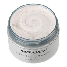MOFAJANG Unisex haarwas kleurstof stylingcrme modder natuurlijk kapsel pommade wasbaar tijdelijk feest cosplay (wit)
