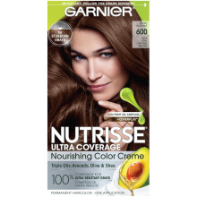 Garnier Hair Color Nutrisse Ultra Coverage Nourishing Creme  600 Deep Light Natural Brown (Spiced Hazelnut) Permanent Hair Dye  1 Count (Packagin
