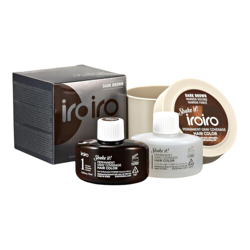 iroiro Haarfarbe mit permanenter Grauabdeckung (Dunkelbraun, 4,72 oz)