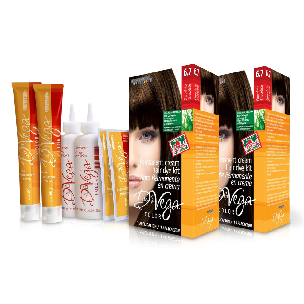 D de la Vega Color Hair Dye Kit Chocolate 67 2 Boxes-image-OPC-PGJ6VVM-NEW