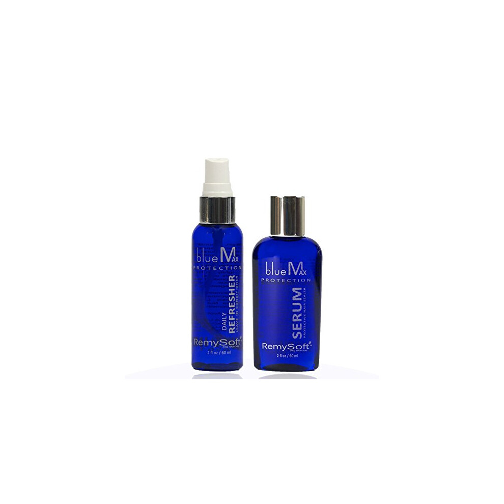 Remysoft Bluemax Set Mit Tglichem Auffrischungs- Und Schutzserum Aus Silikon Sicher Fr Haarverlngerungen, Weaves Und Percken Salon Formul-image