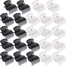 Syhood 24 Pieces Hot Roller Clips Plastic Hair Curler Claw Clips Replacement Roller Clips for Women Hair Section Styling