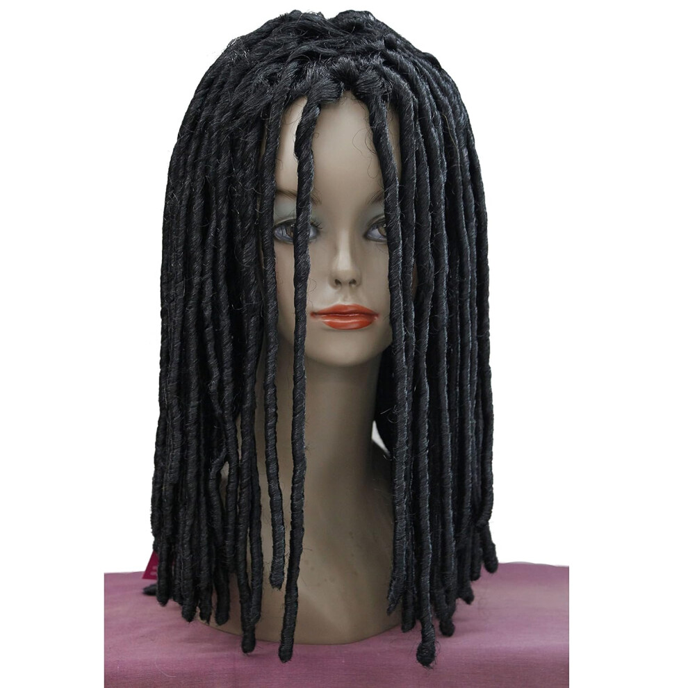 Lydell Unisex Black Twist Hair Crotchet Braids Wigs Synthetic Dreadlocks Braids Hair Wig