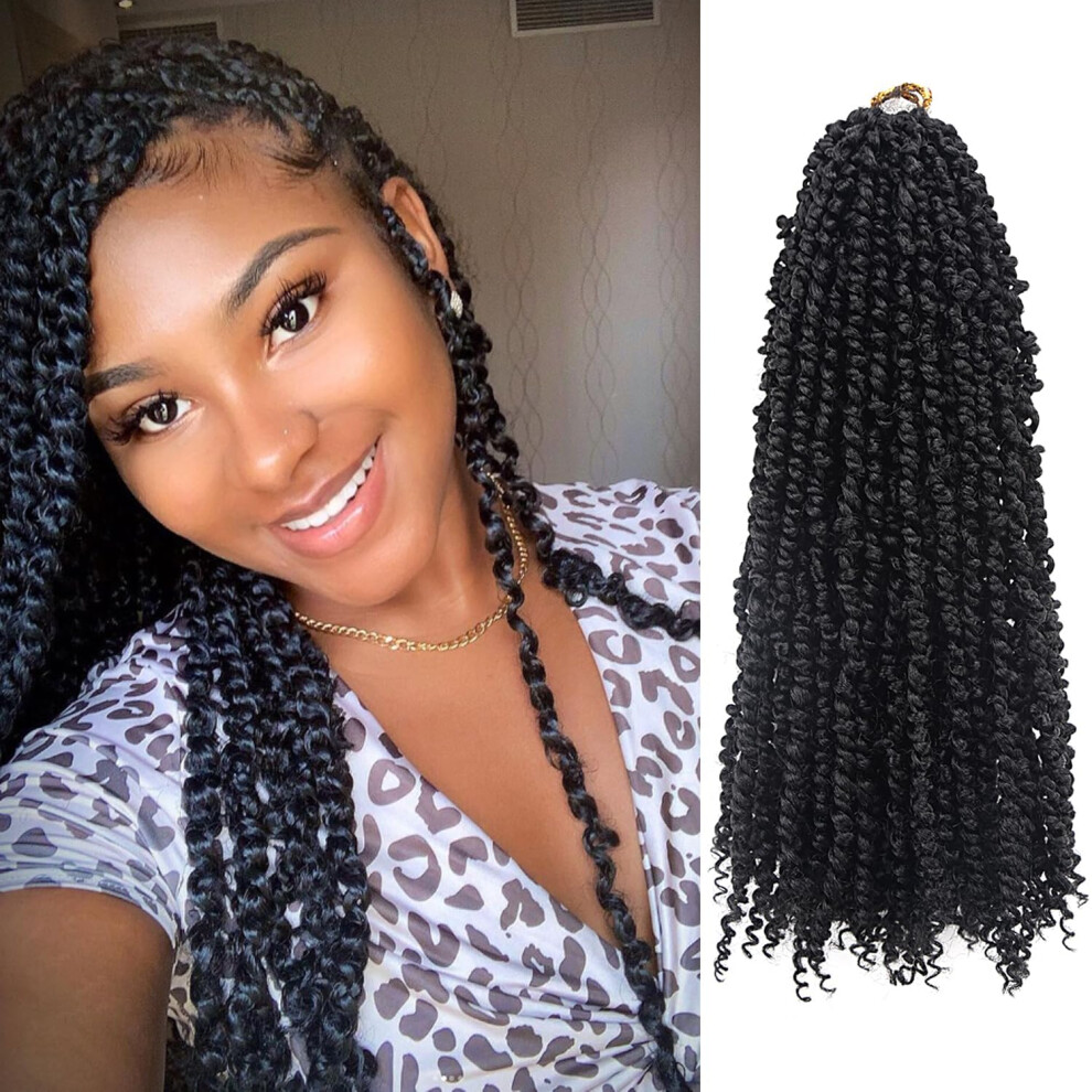 Passion Twist Hair - 8 Paczek 18 Cali Passion Twist Szydelkowe Wlosy Dla Kobiet Fale Wodne Przedluzanie Wlosw Na Szydelku (18 Cali (Zestaw 8 Szt-image