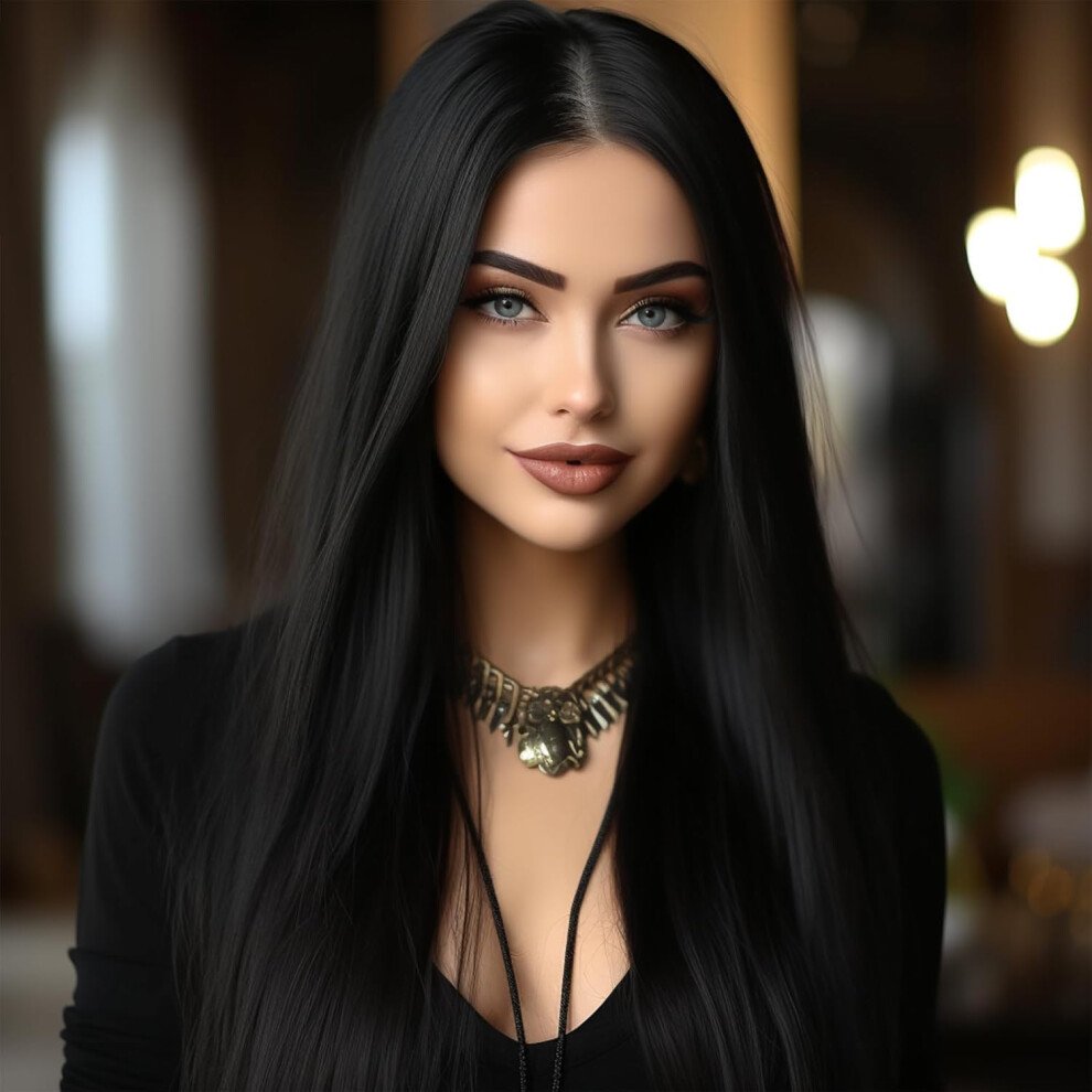 Unisex Black Long Straight Wigsynthetic Long Wigs For Womencosplay Wig For Fashion Women 28Inch