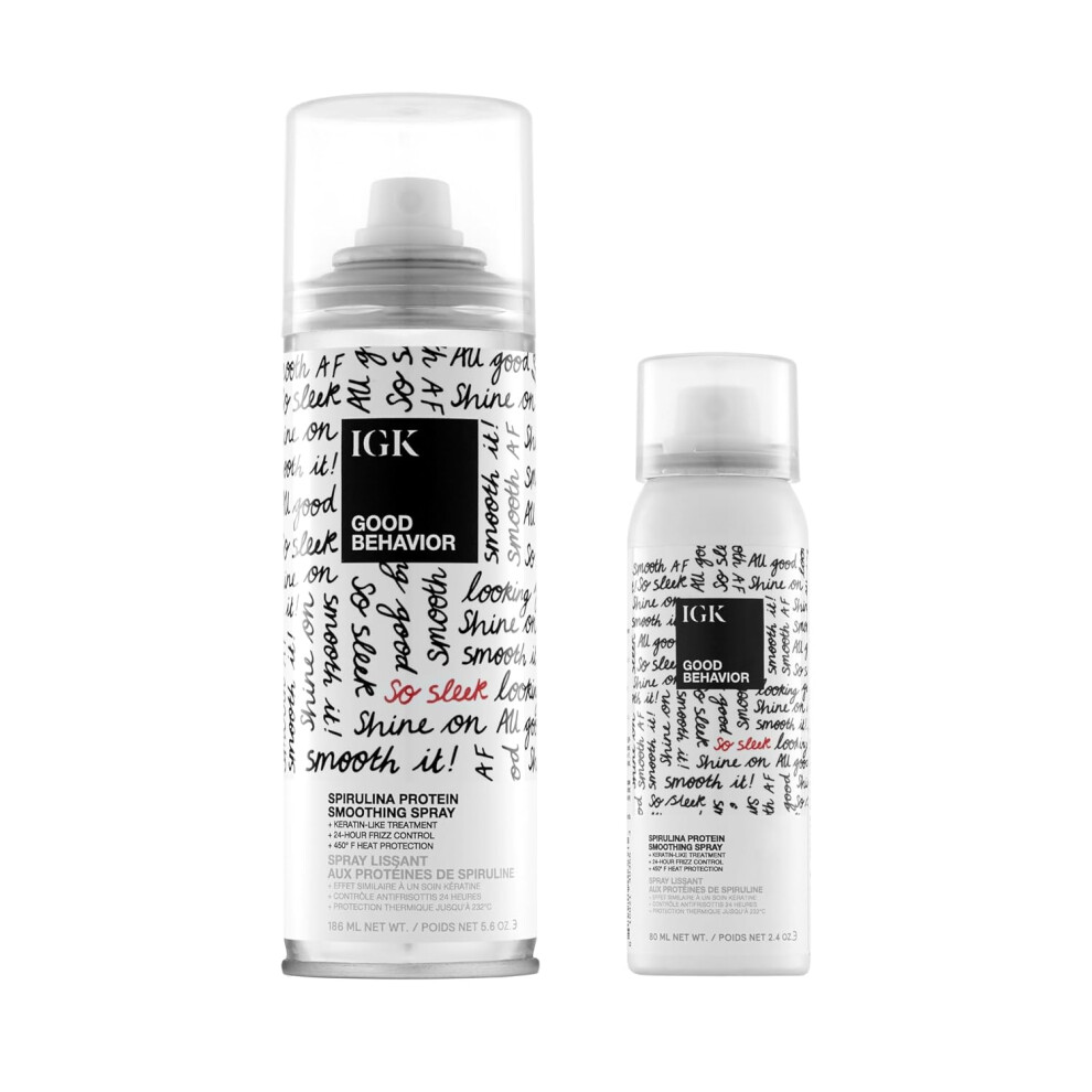 Igk Good Behavior Spirulina Protein Smoothing Spray Keratin Like Treatment Frizz Control Heat Protectant Vegan Cruelty Free