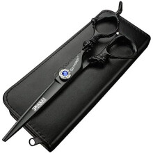 professional hairdressing scissors Japanese hair scissors hairdresser cutting scissors and scissors set(6-inch flat shear-D)