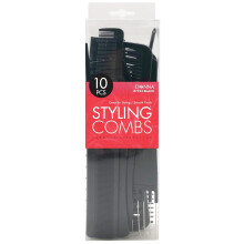 DONNA 10PCS Hair Stylists Professional Styling Comb Set Variety Pack Great for All Hair Types & Styles BLACK