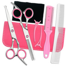 Ligicky babyhaar snijden schaar set professionele veiligheid ronde tip roestvrij stalen haar dunner wordende schaar knallen haarschaar voor kinde