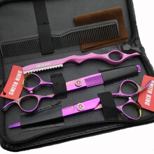Professional Hair Cutting Scissors Set with Razor Comb Case Hair cutting shears Hair Thinning shears with rose handle (7.0 inches)