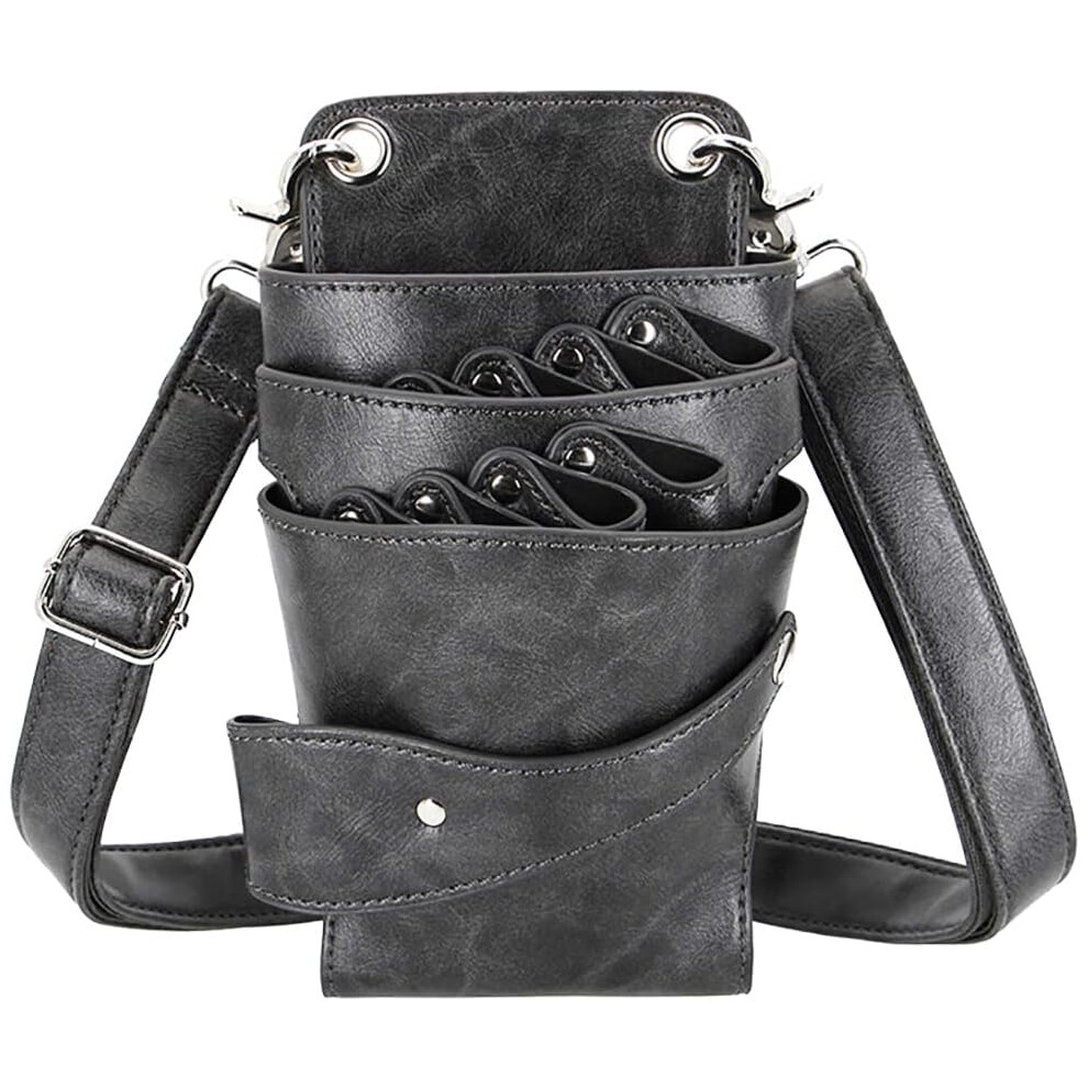 Scissors Bag Soft Leather Salon Barber Hairdressing Scissor Shears Holster Hair Stylist Tools Bag With Waist Shoulder Belt 645312805815