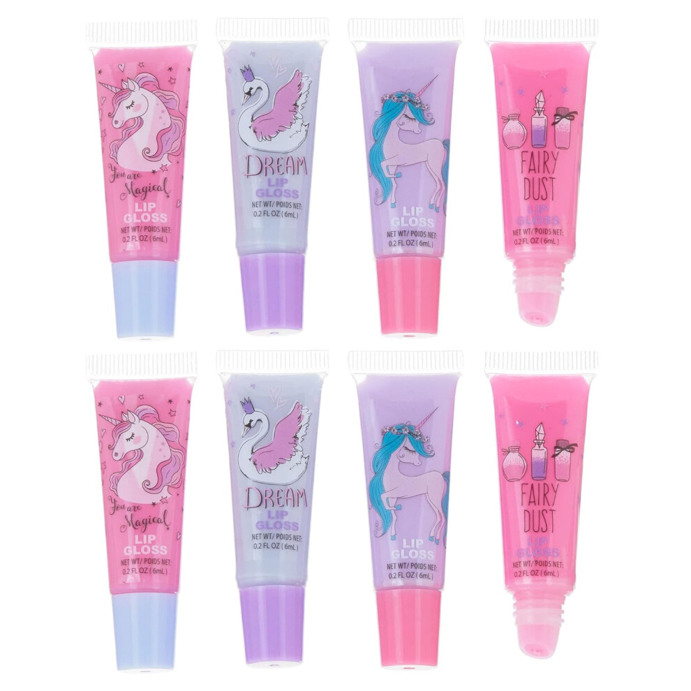 Expressions 8Pc Lip Gloss Set Flavored Lip Gloss Tubes Nontoxic Kidfriendly Fruit Flavors Valentines Day Gifts For Kids