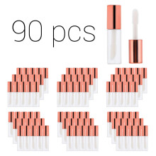 YIPINER 90-pack Tomma Klara Lip Gloss Tubes Lip Balm Flaska Roséguld 1.2ML Makeup Verktyg