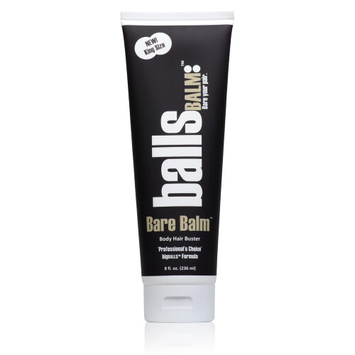 BallsBALM Bare Balm - 8 Fl Oz Crème Épilation Corps Peau Sensible