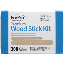ForPro Premium Wood Stick 300 Pcs Kit ei-steriilit valikoima karvanpoistovahausapplikaattorit kasvoille ja vartalolle 300-count