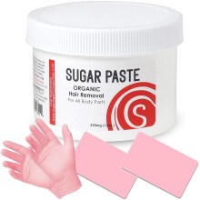 Sugaring Pasta Verpakking - 12oz voor gevoelige huid met Handschoenen en Twee Plastic Applicators